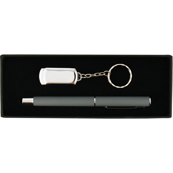 8210-16GB Metal USB Bellek ve Kalem Seti - Resim1