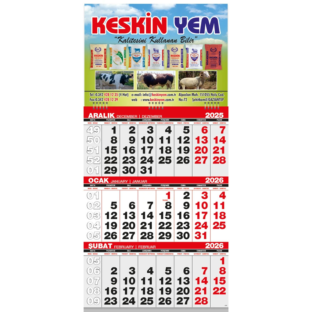 GMC-03 Ekonomik Küçük Boy Gemici Takvim ürün resim